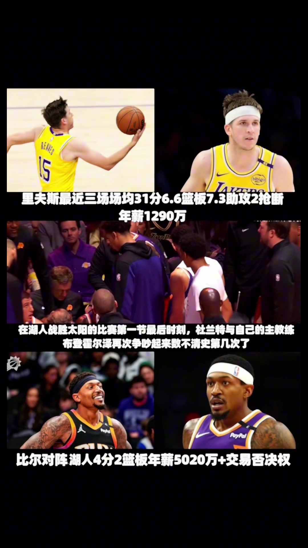 比尔 这5000万合同拿4分 里夫斯这合同真是高性价比
